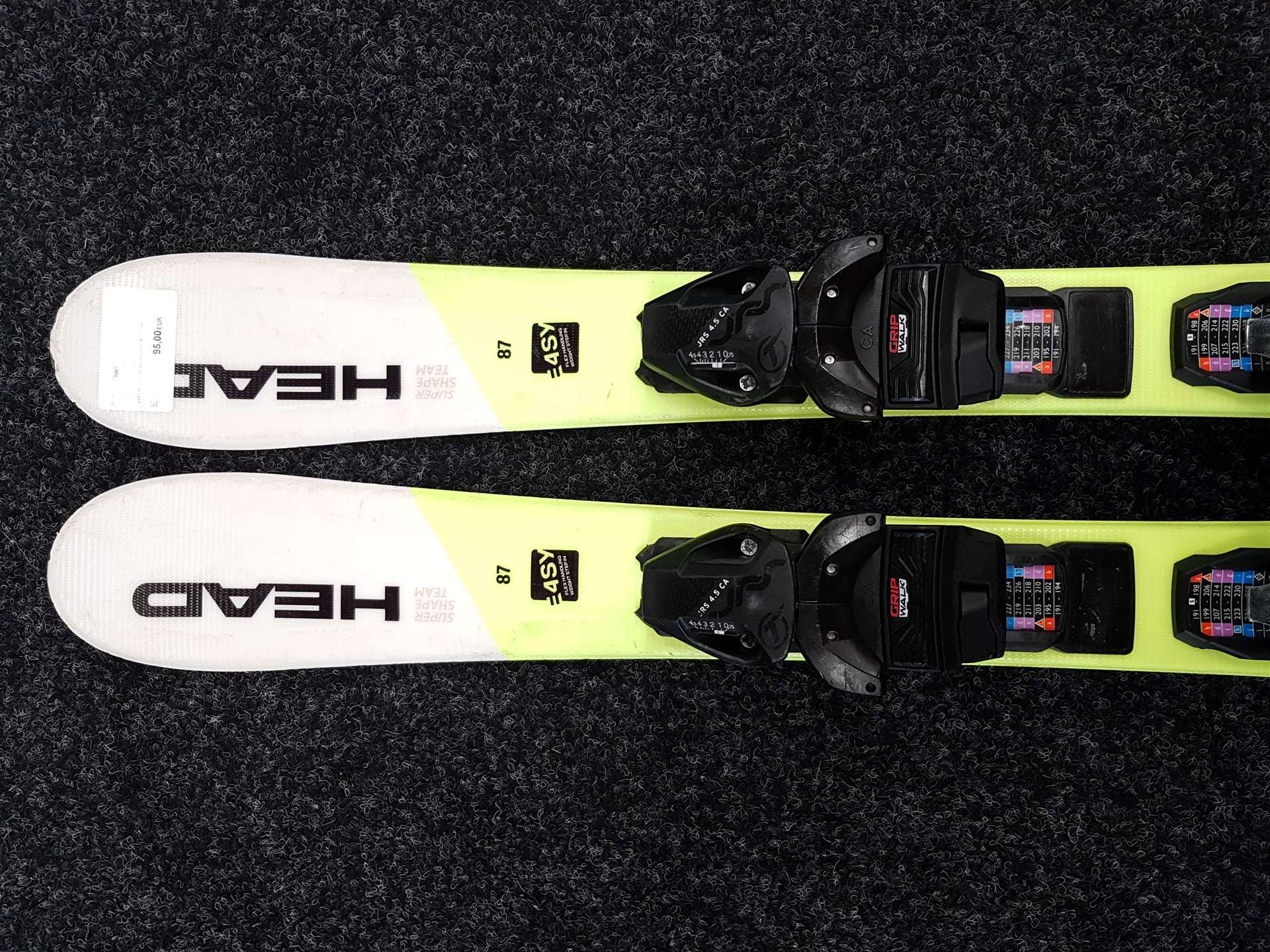 Rabljene dječje skije HEAD Supershape Team + vezovi Tyrolia JRS 4.5 CA