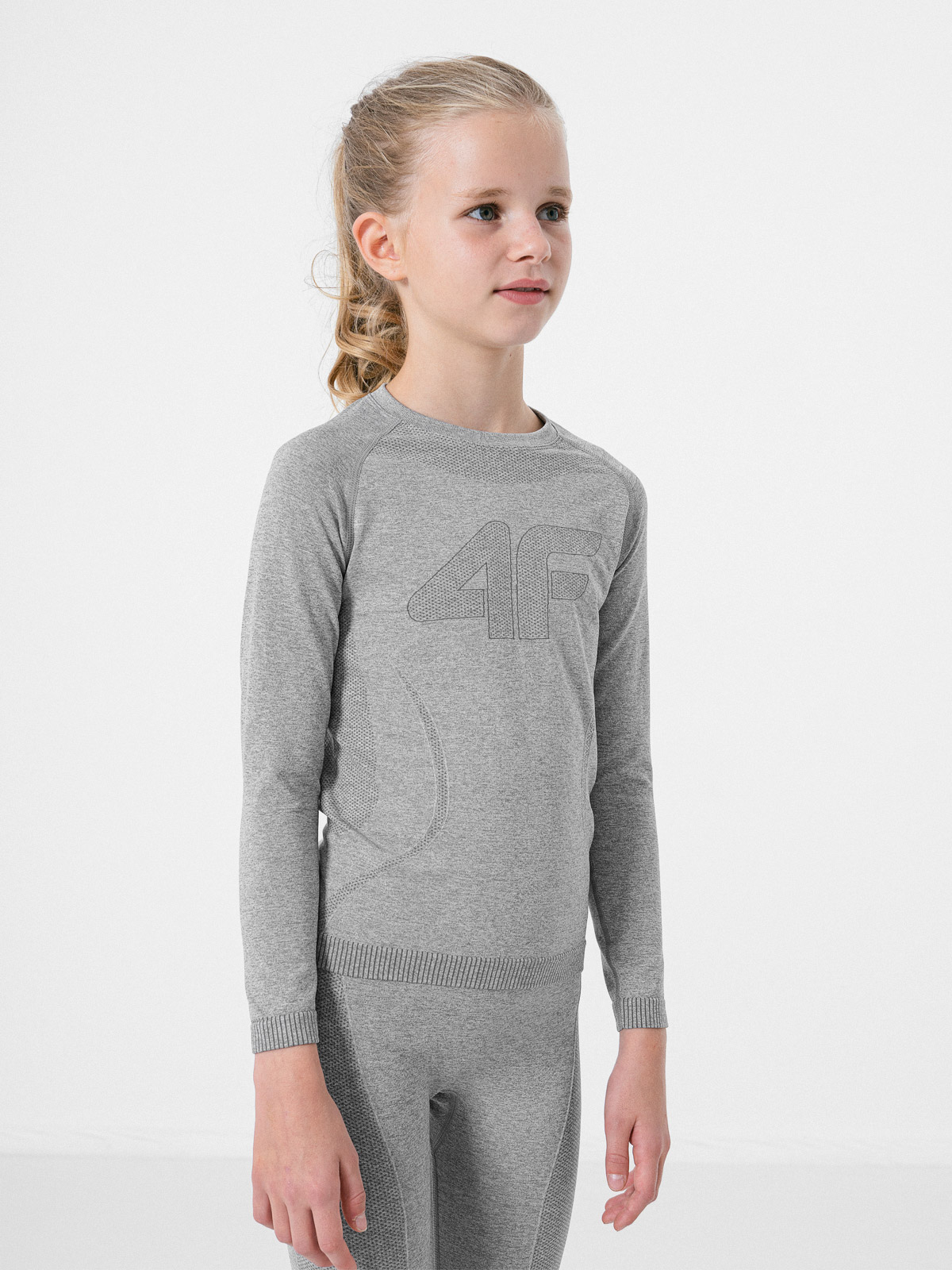 Ensemble de sous-vêtements thermiques pour enfants 4F JBIDB001 gris