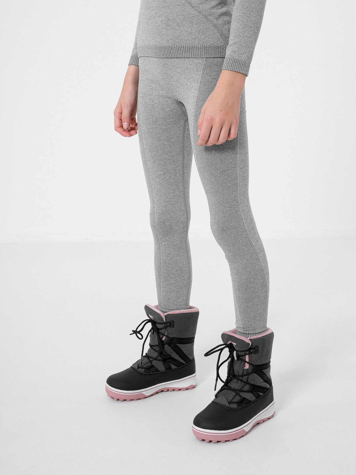 Ensemble de sous-vêtements thermiques pour enfants 4F JBIDB001 gris