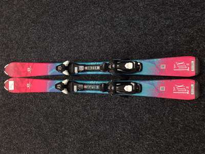 Esquís infantiles usados SALOMON The Lux Jr + fijaciones Ezytrak 4.5