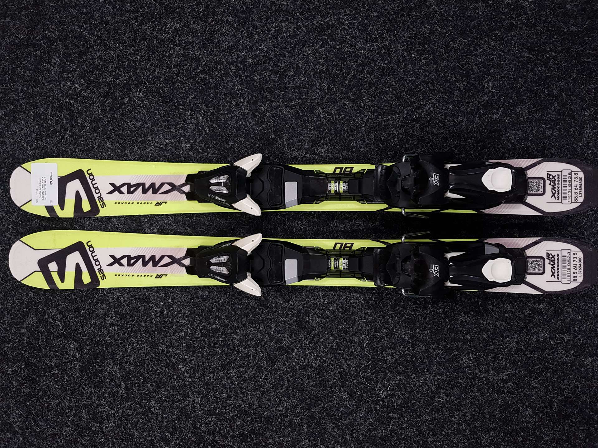 Skis enfant d'occasion SALOMON XMAX JR + fixations EZYTRAK 4.5