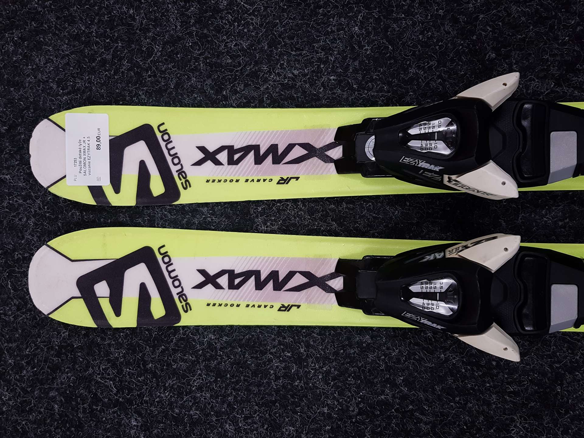 Skis enfant d'occasion SALOMON XMAX JR + fixations EZYTRAK 4.5