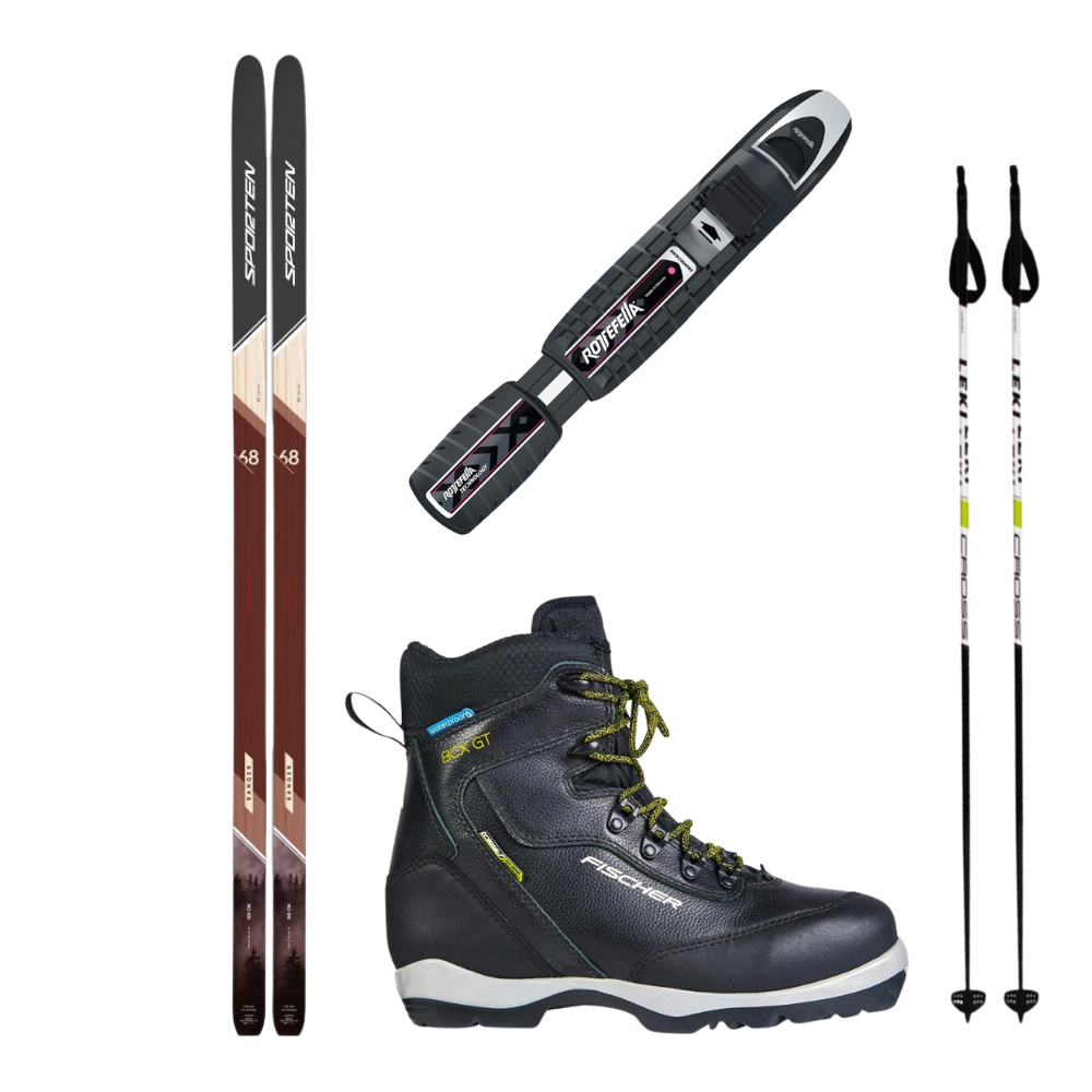 Skis de fond Sporten RANGER SKIN + fixations Rottefella + chaussures Fischer + bâtons 