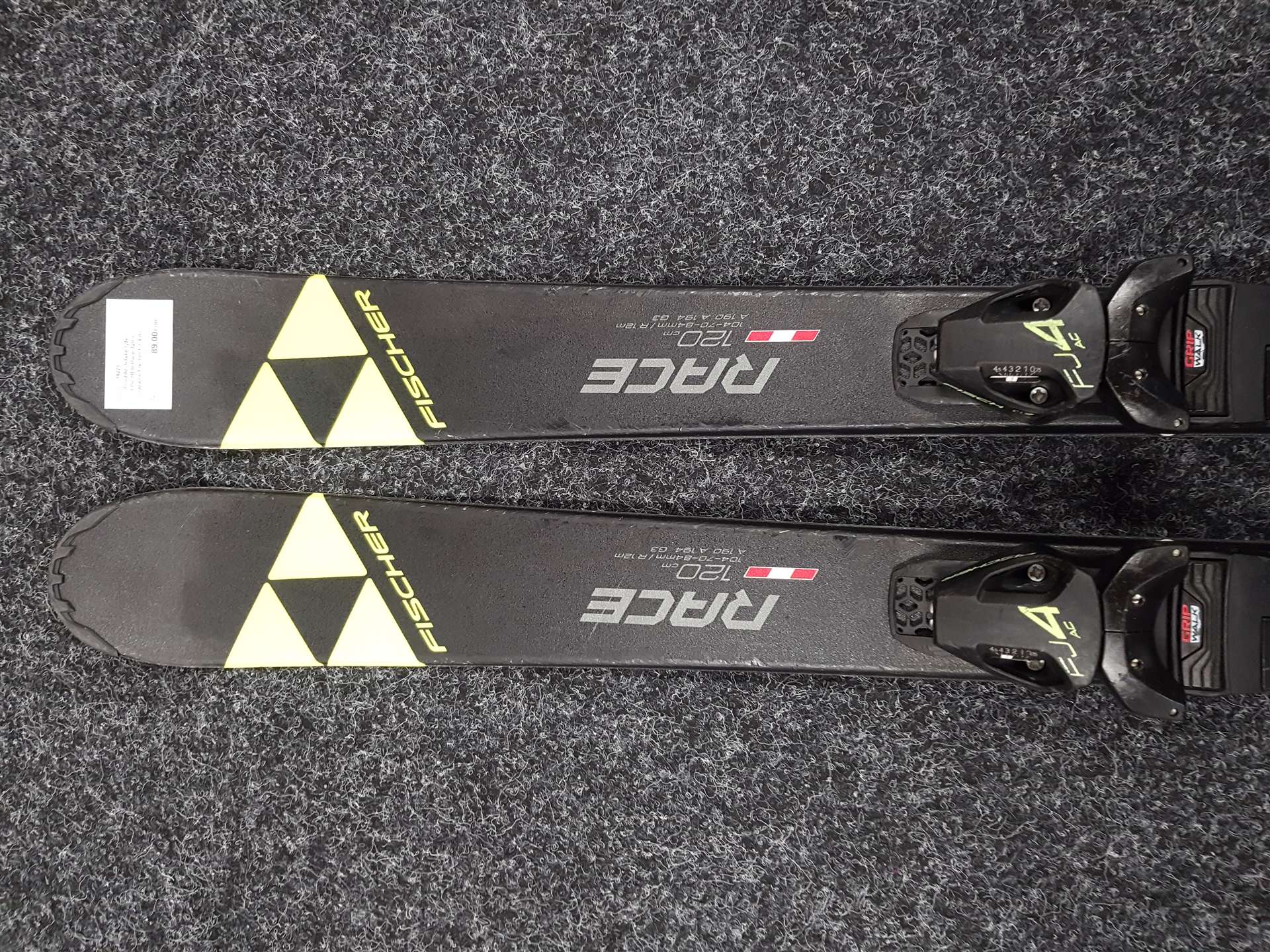 Gebrauchte Kinderski FISCHER Race 120 + Fischer FJ 4 AC Bindungen