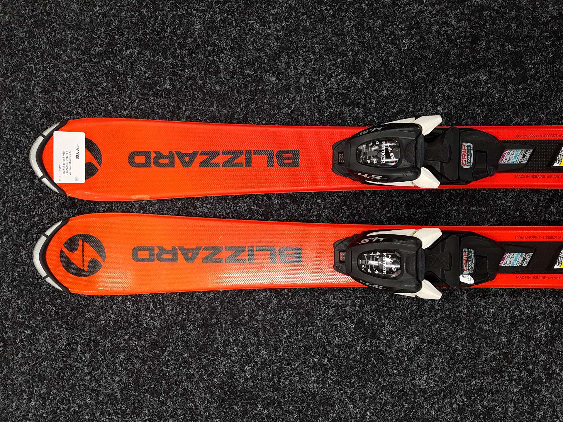 Použité dětské lyže BLIZZARD Firebird + vázání Marker 4.5