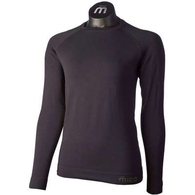 Ropa interior térmica para mujer MICO LONG SLVS R/NECK SHIRT WARM MER/SI, NERO