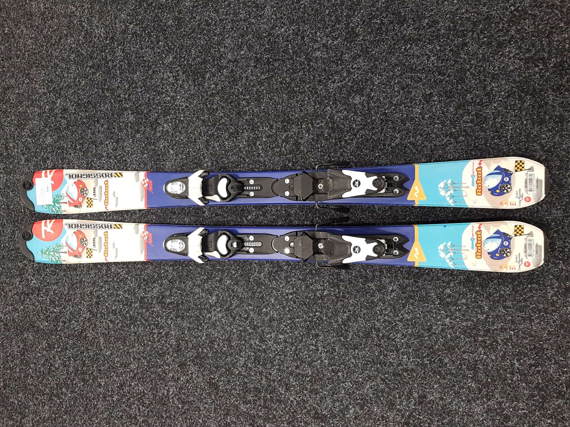 Použité detské lyže ROSSIGNOL Robot + viazanie Rossignol 4.5