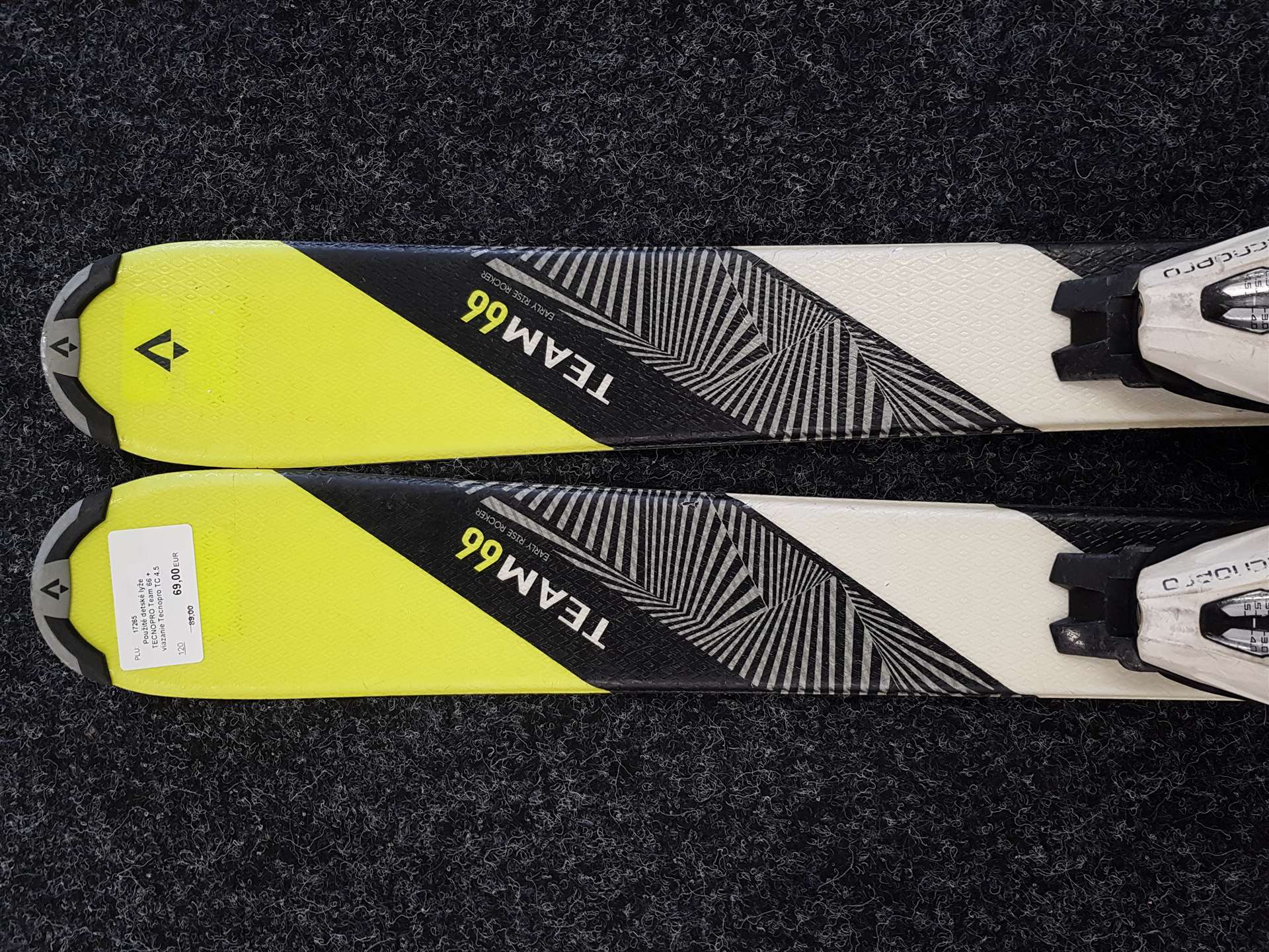 Použité dětské lyže TECNOPRO Team 66 + vázání Tecnopro TC 4.5