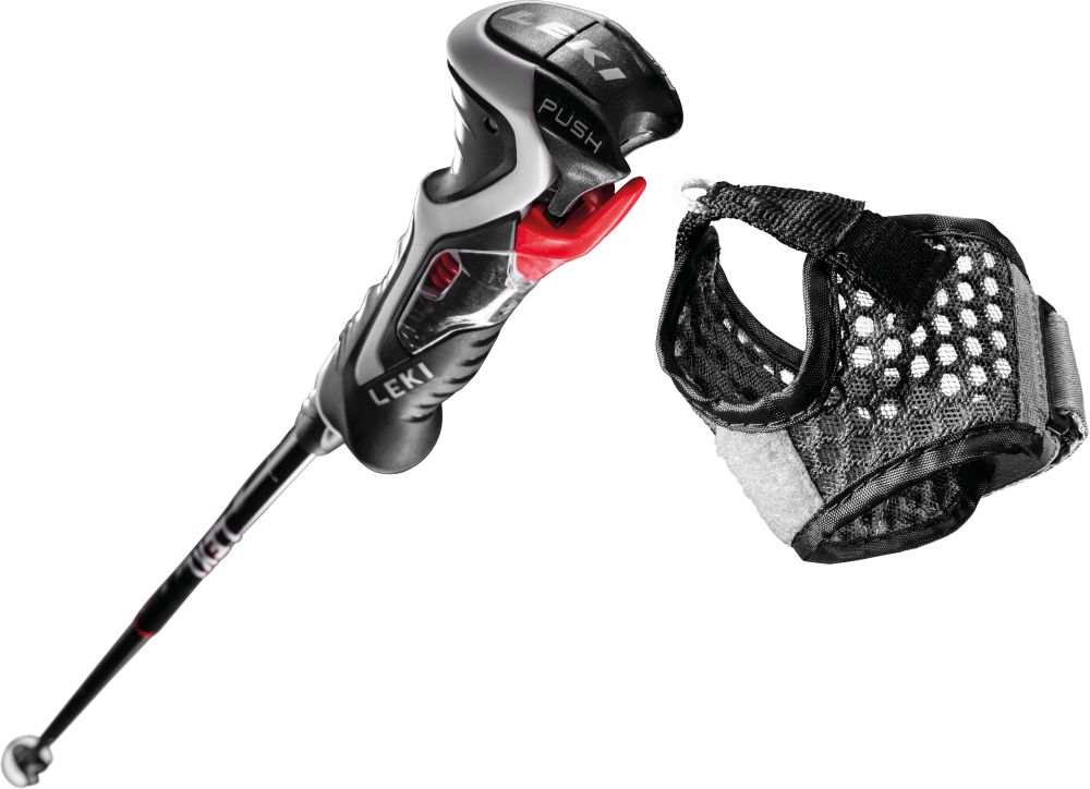 Lyžařské Hůlky Leki Carbon 14 3D black-flourescent red-white