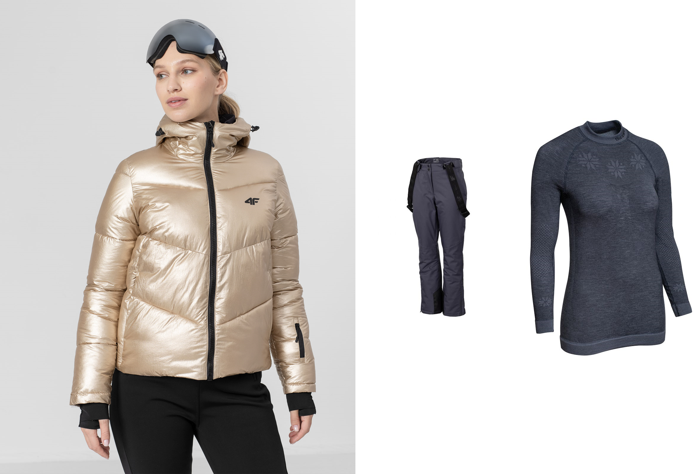 Veste de ski femme 4F + pantalon de ski 4F + gilet 