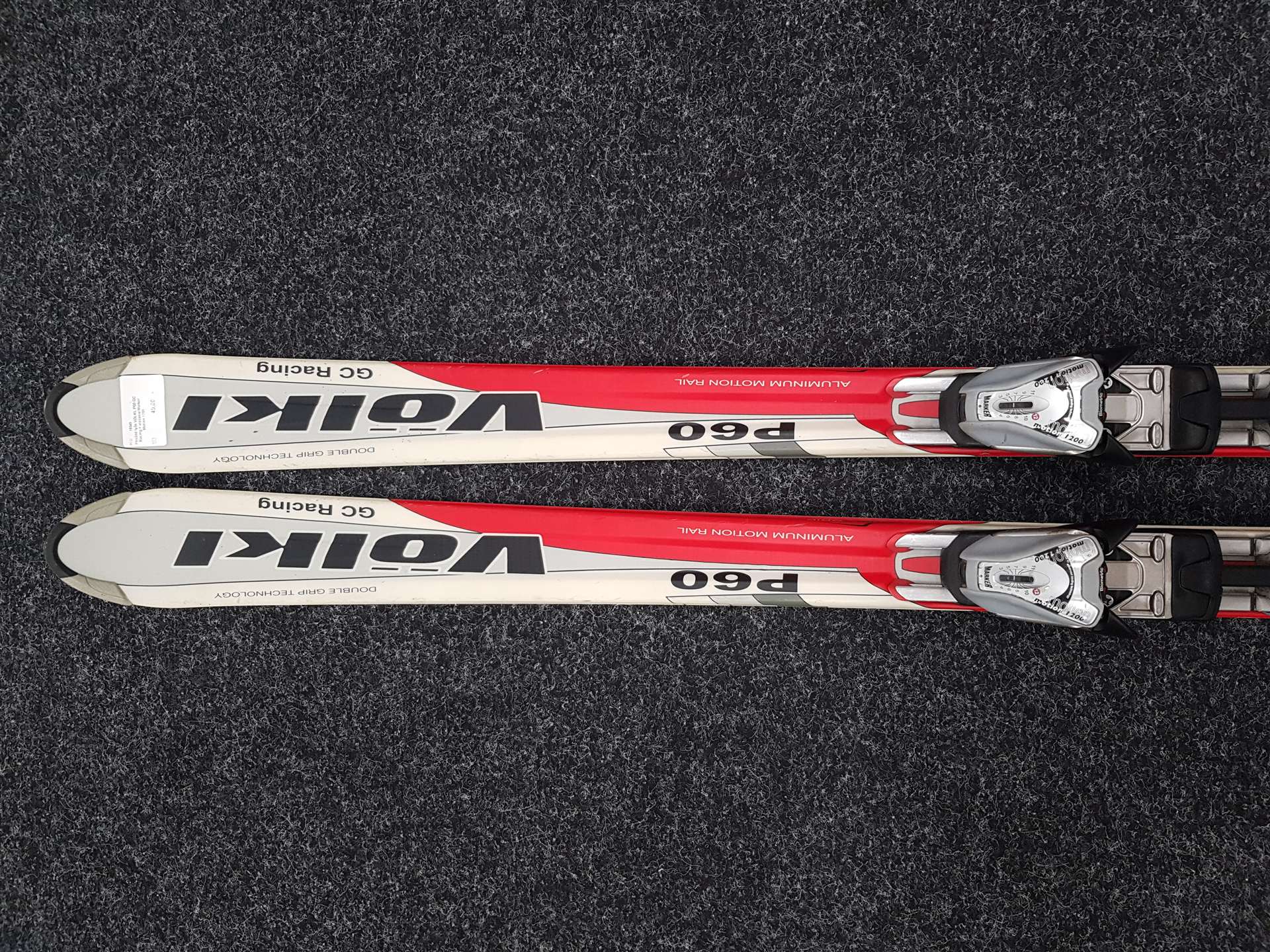 Skis de compétition VOLKL P60 GC d'occasion + fixations Marker Motion 1200