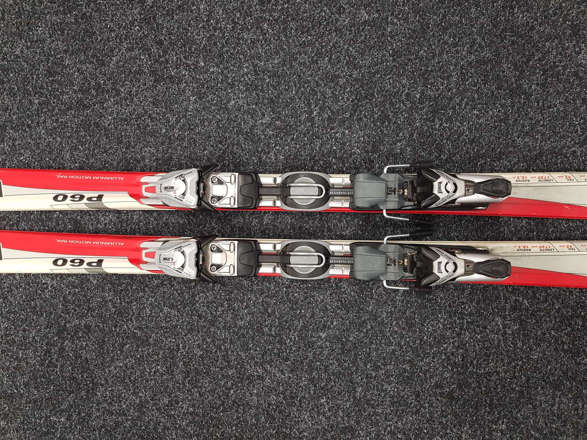 Skis de compétition VOLKL P60 GC d'occasion + fixations Marker Motion 1200