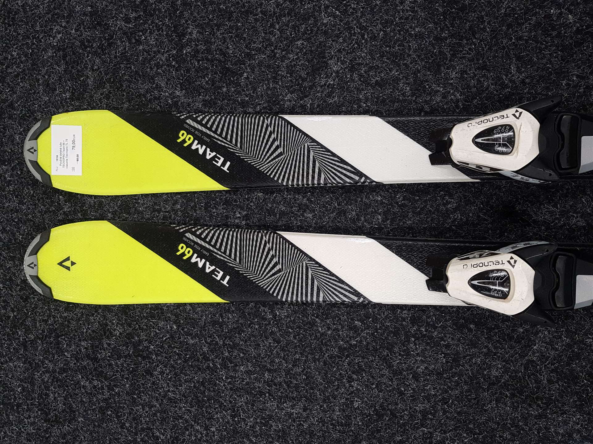 Esquís infantiles usados TECNOPRO Team 66 + fijaciones Tecnopro TL 75