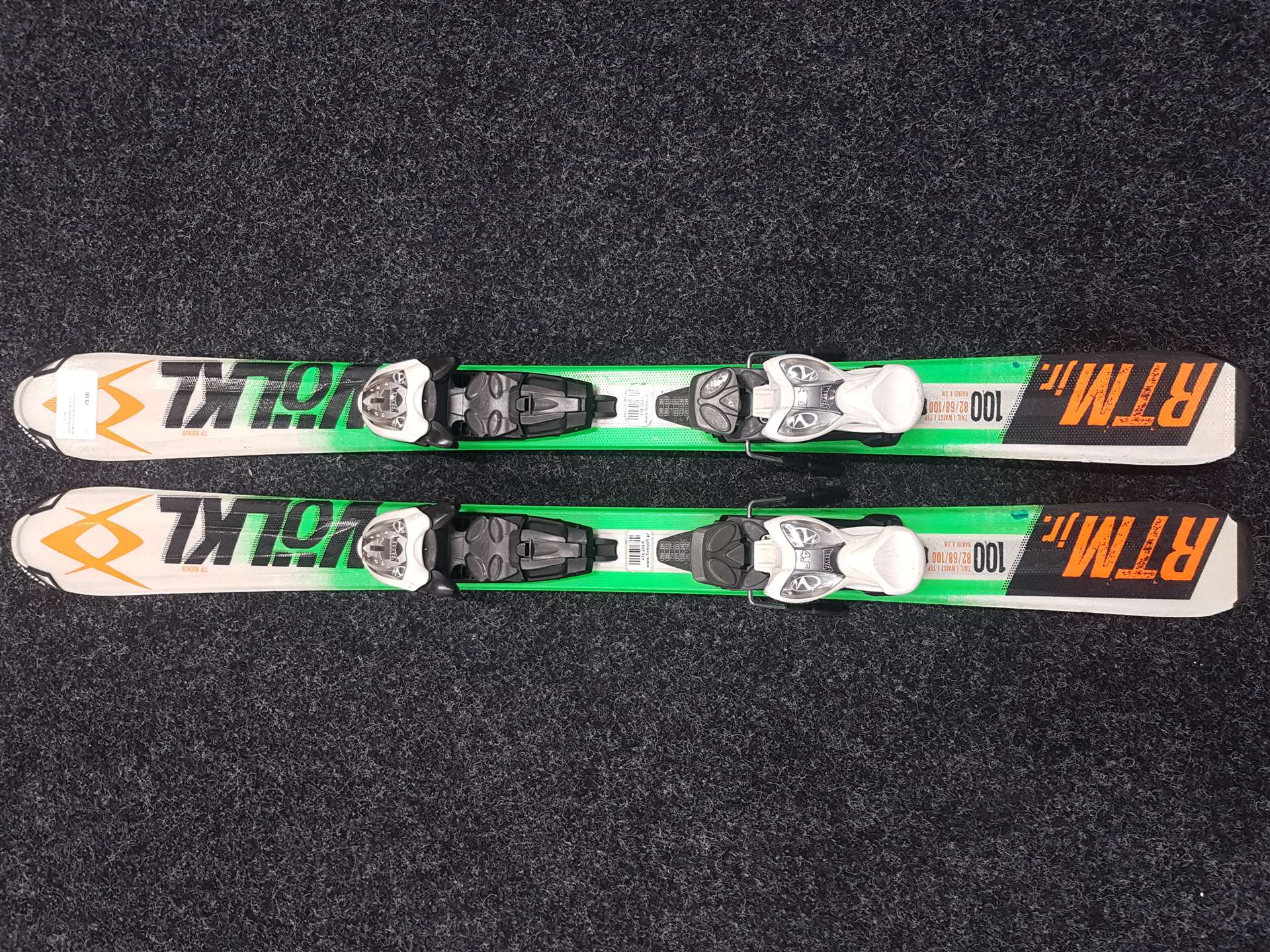 Použité detské lyže VOLKL RTM jr + viazanie Marker 4.5