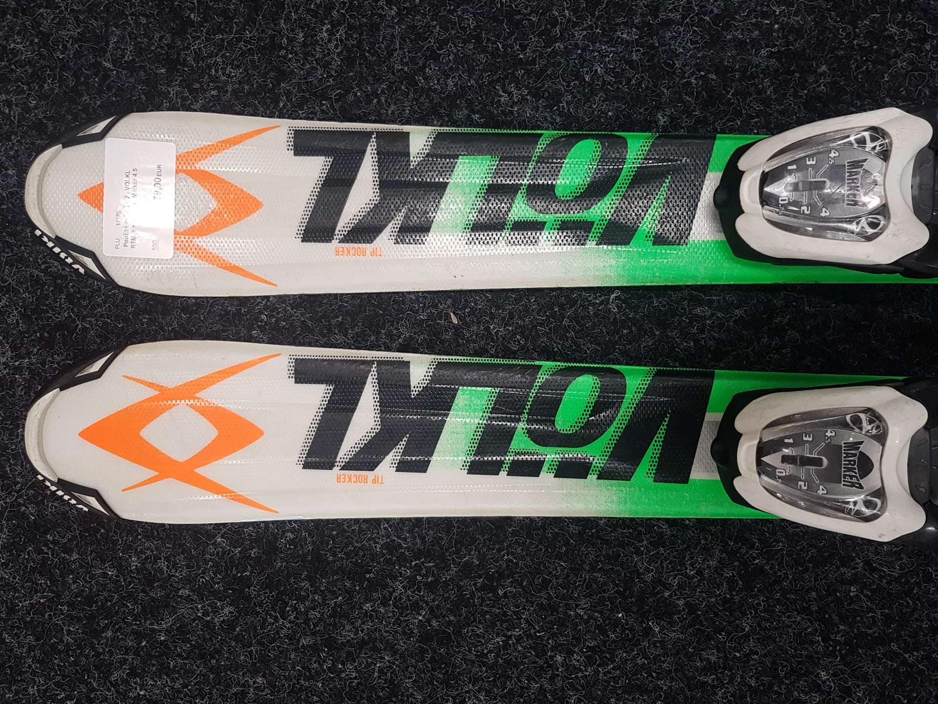 Použité detské lyže VOLKL RTM jr + viazanie Marker 4.5