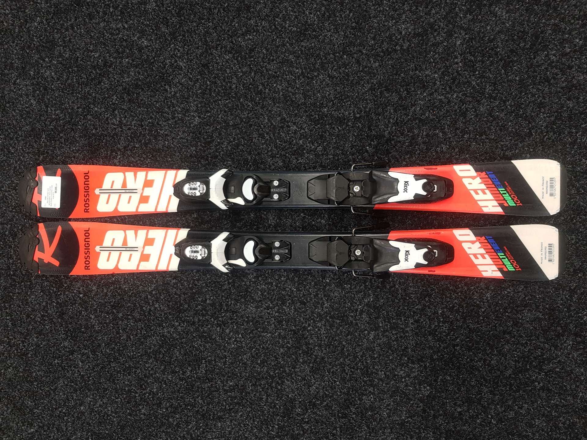 Rabljene dječje skije ROSSIGNOL Hero Junior Multi Event + Look Kidx vezovi 4.5