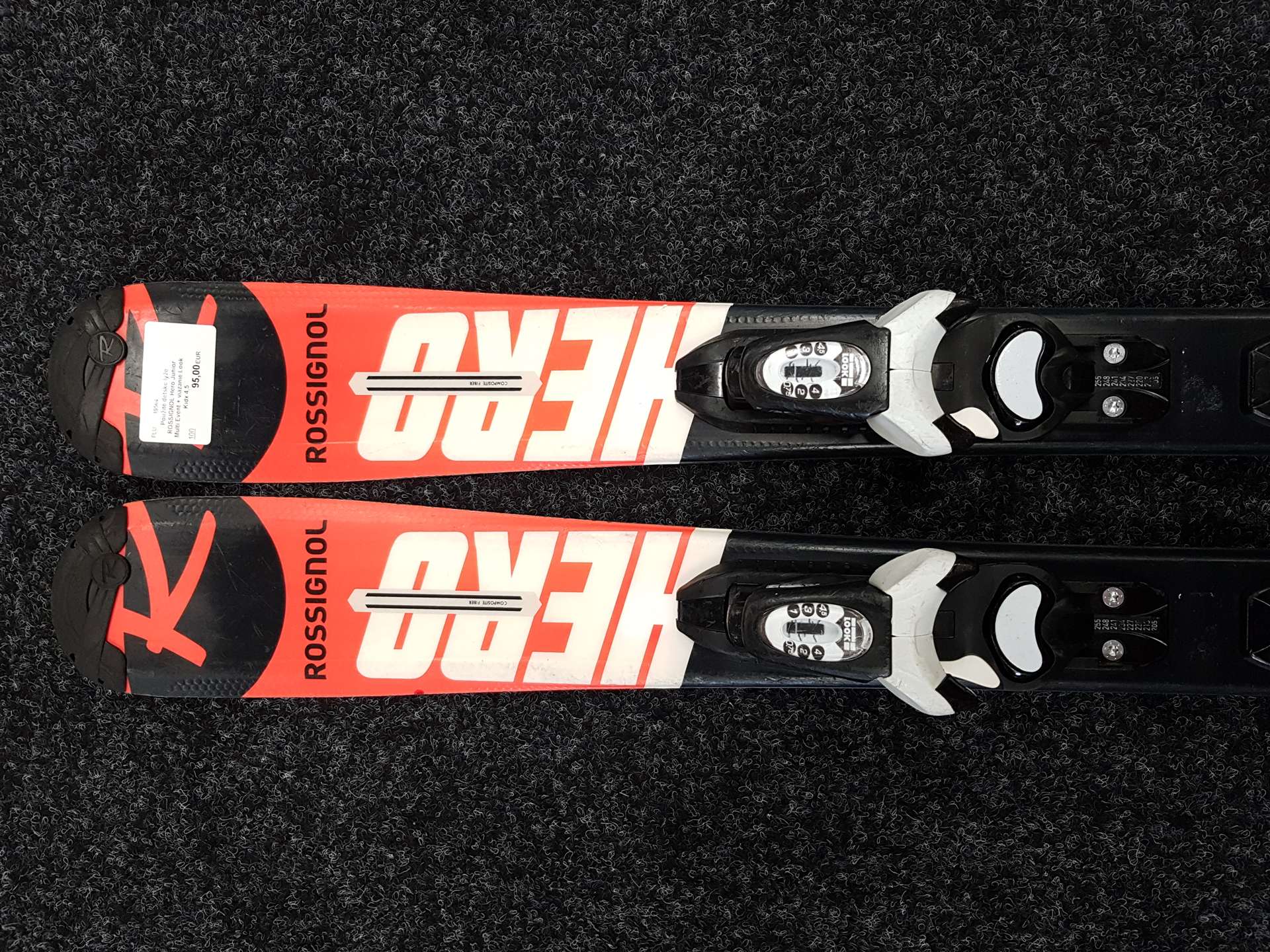 Rabljene dječje skije ROSSIGNOL Hero Junior Multi Event + Look Kidx vezovi 4.5