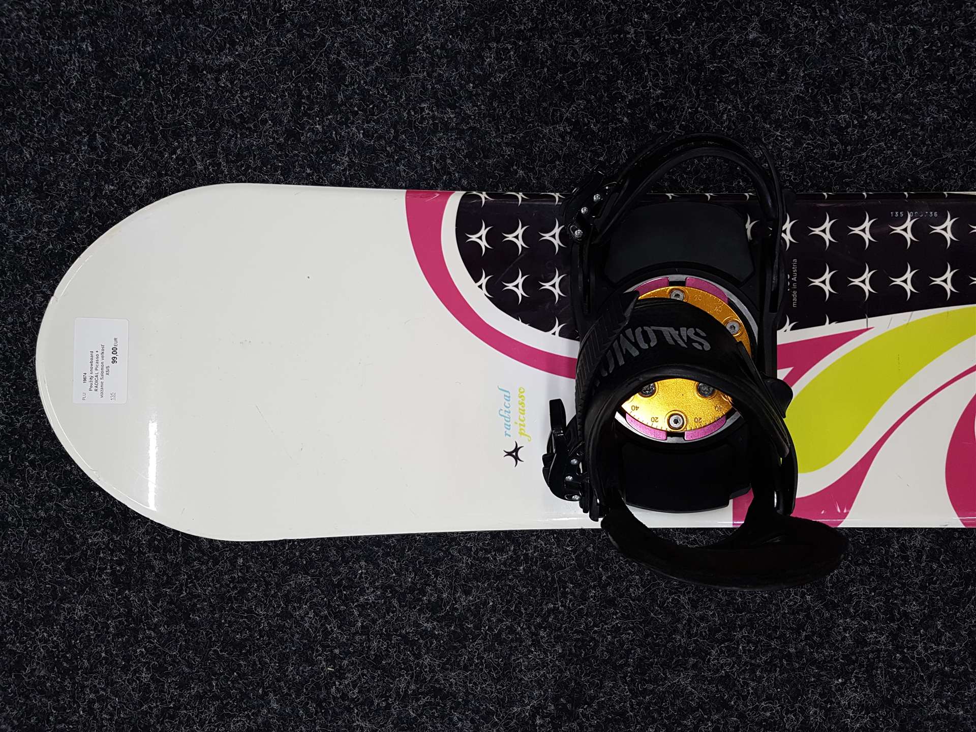 Használt RADICAL Picasso snowboard + Salomon kötés XS/S méretben
