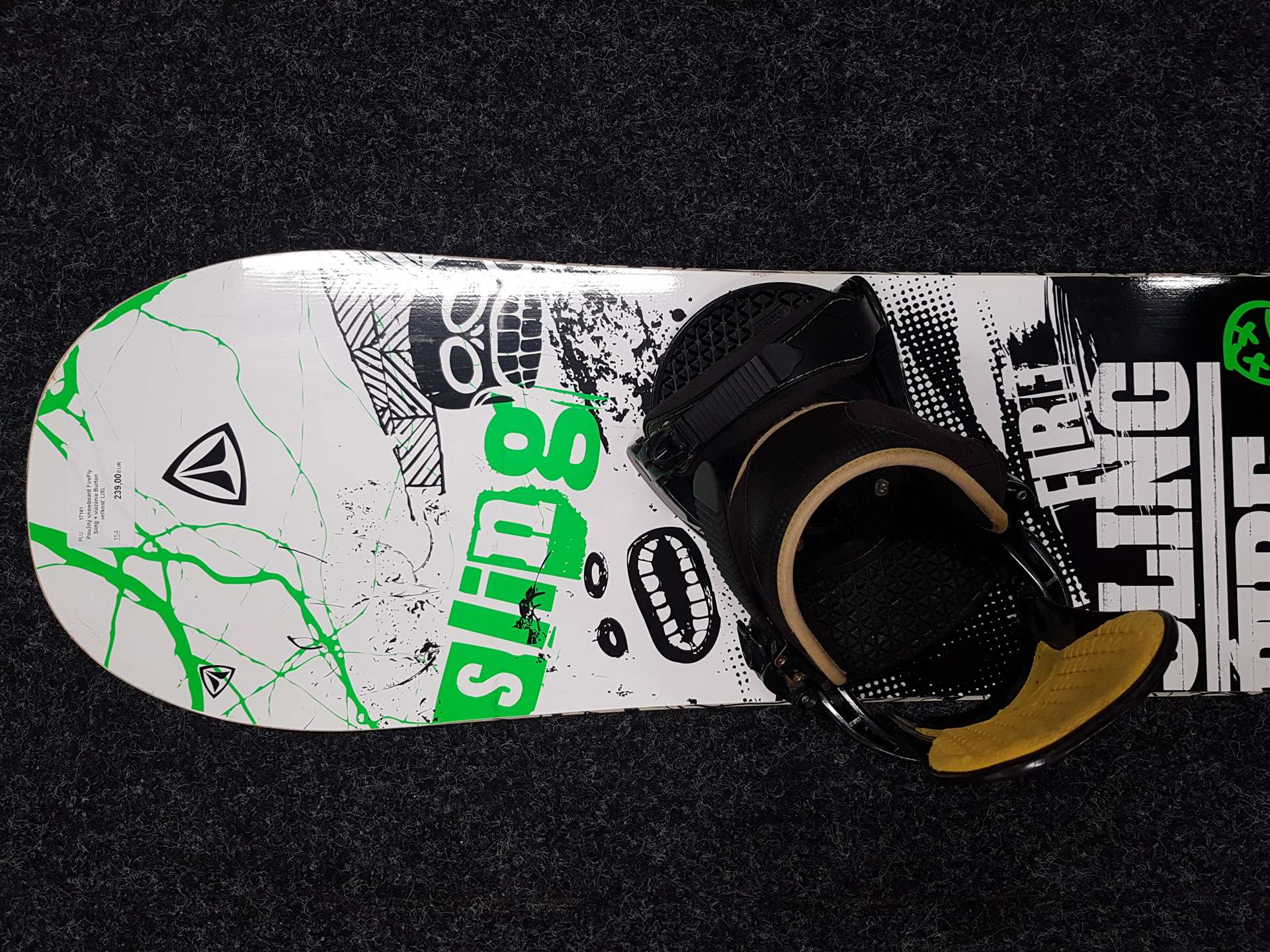 Gebrauchtes Burton FireFly Sling Snowboard + Bindungen Größe L/XL