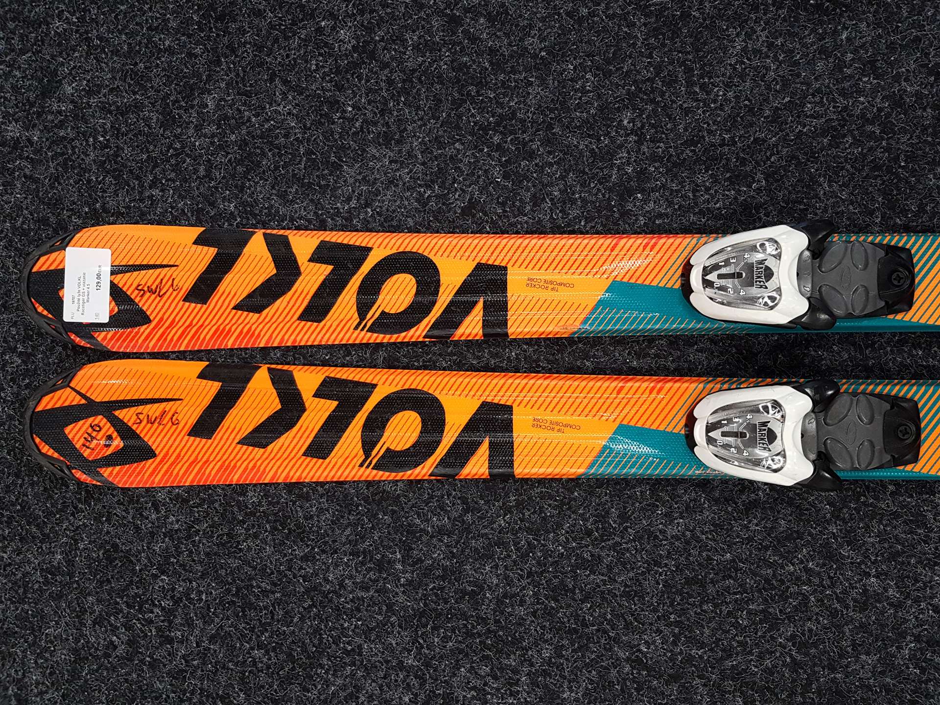 Použité lyže VOLKL Racetiger GS + viazanie Marker 4.5