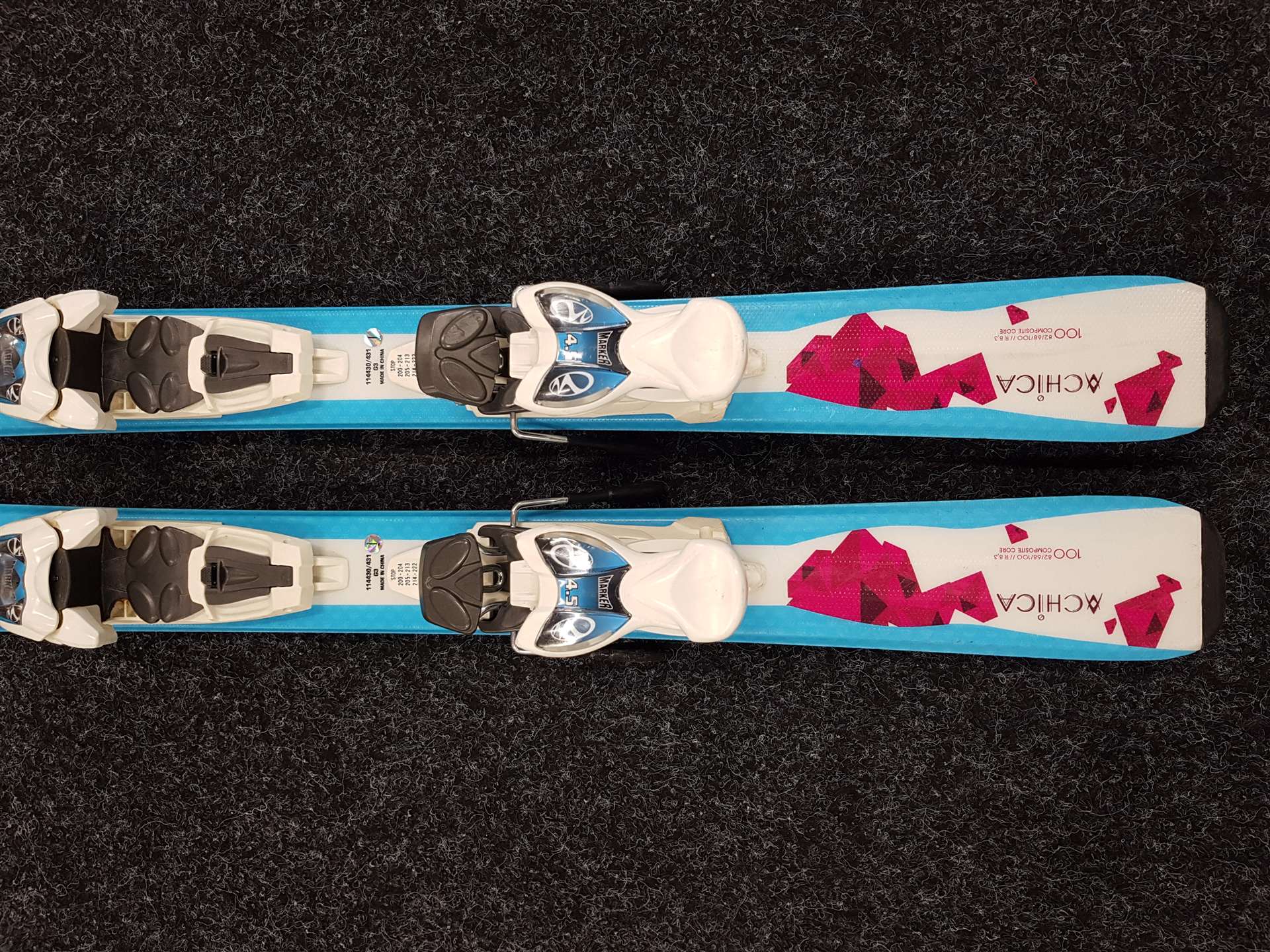 Gebrauchte Kinderski VÖLKL ACHICA + Bindungen Marker 4.5