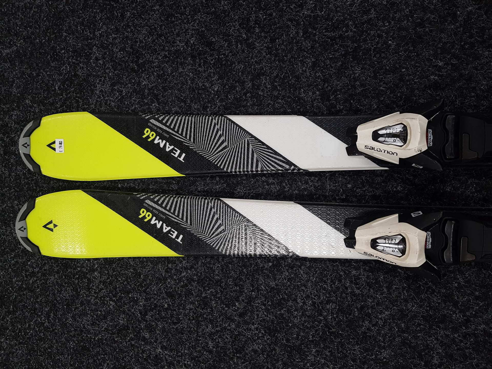 Použité detské lyže TECNOPRO Team66 + viazanie Salomon 4,5