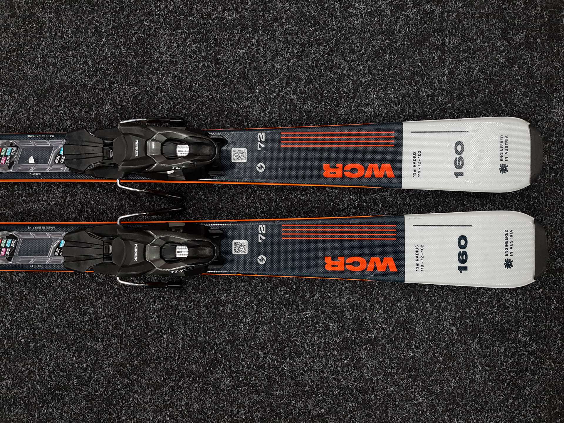 Skis d'occasion BLIZZARD WCR 72 + fixations Marker TLT 10