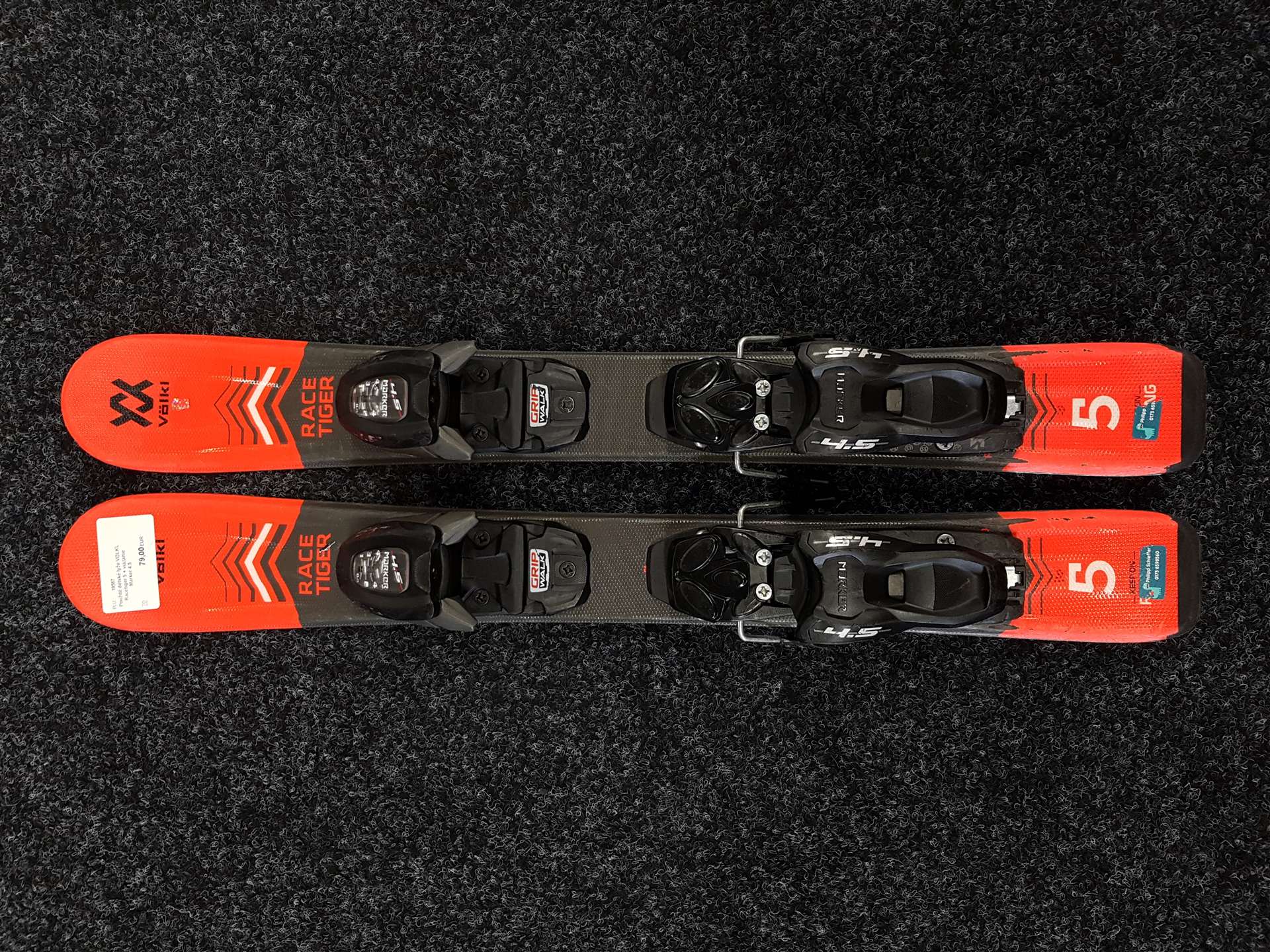 Gebrauchte Kinderski VÖLKL Racetiger 5 + Bindungen Marker 4.5