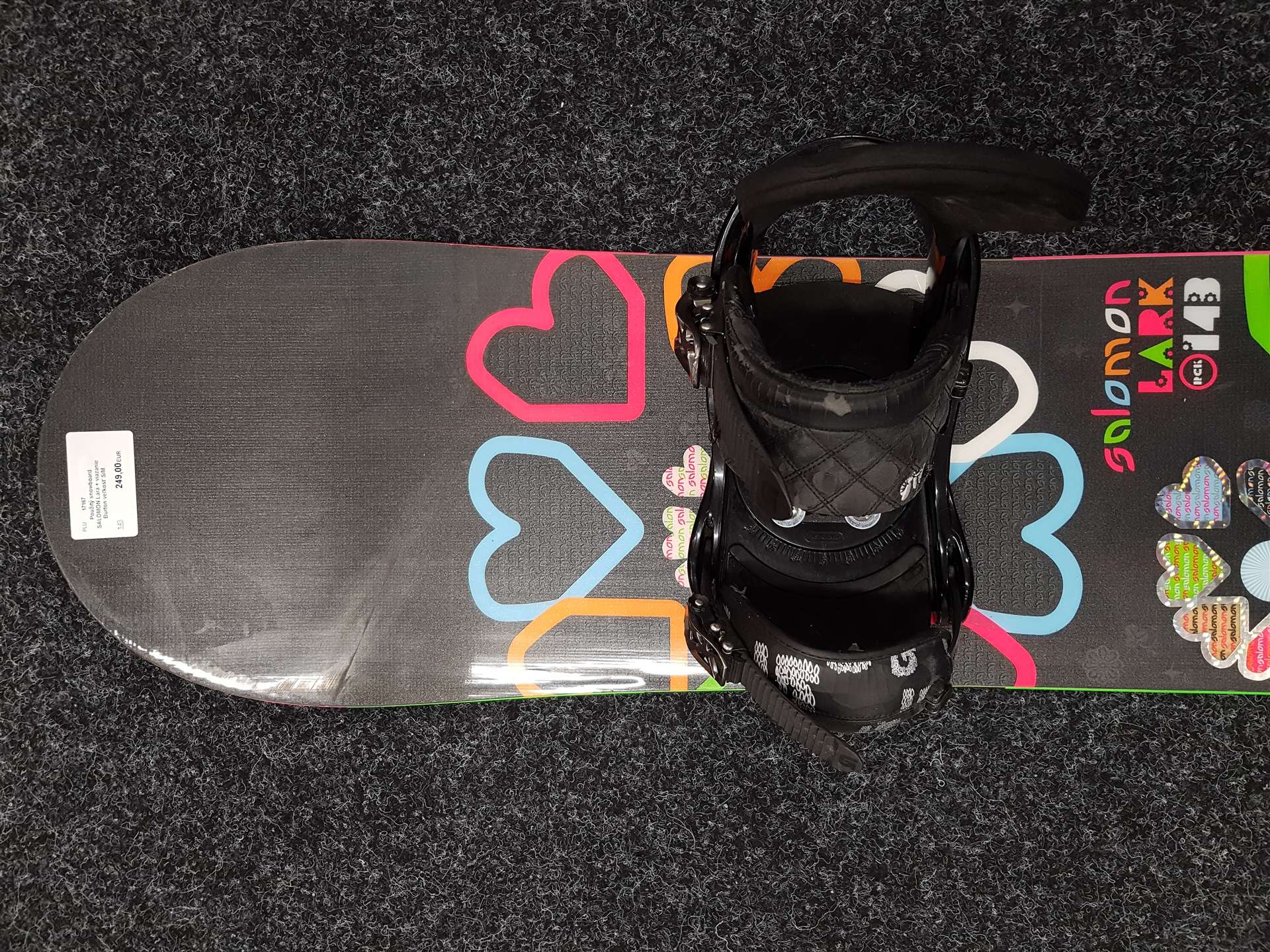 Snowboard SALOMON Lara usato + attacchi Burton taglia S/M