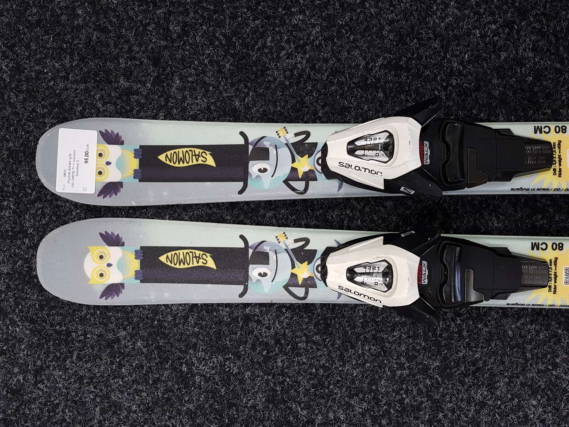 Használt gyermek síléc SALOMON T1 + kötés Salomon 5