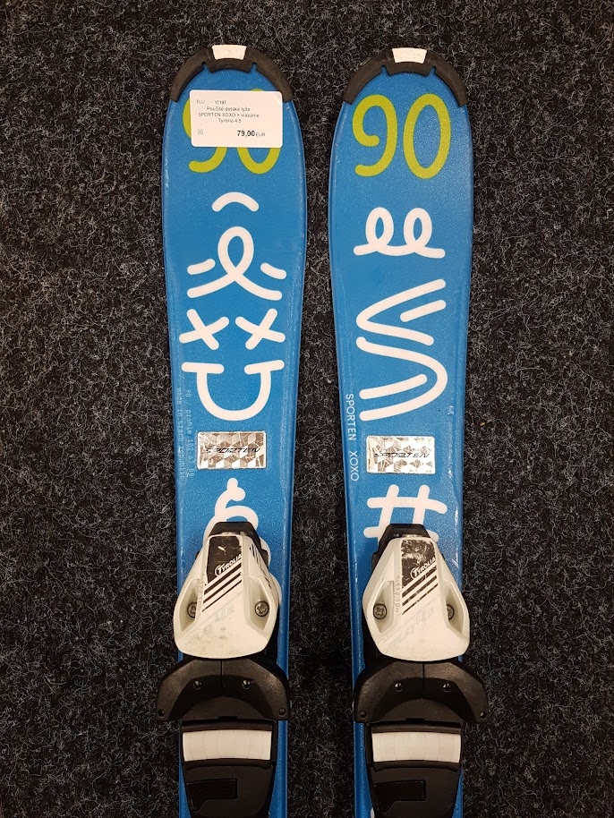Použité detské lyže SPORTEN XOXO + viazanie Tyrolia 4,5