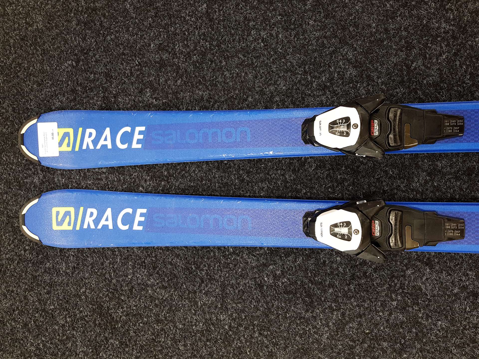 Gebrauchte Salomon Race JR Skier + Salomon 6 Bindungen