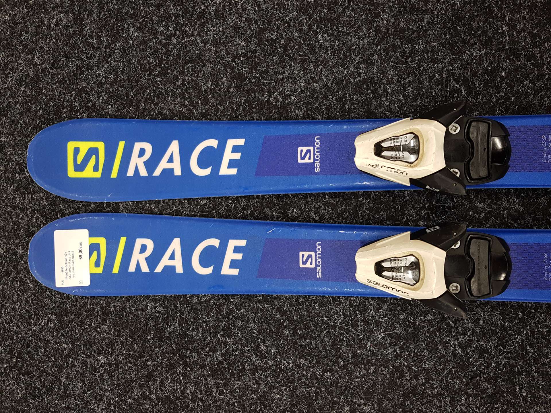 Gebrauchte Kinderski SALOMON Race Jr + Bindungen Salomon 5