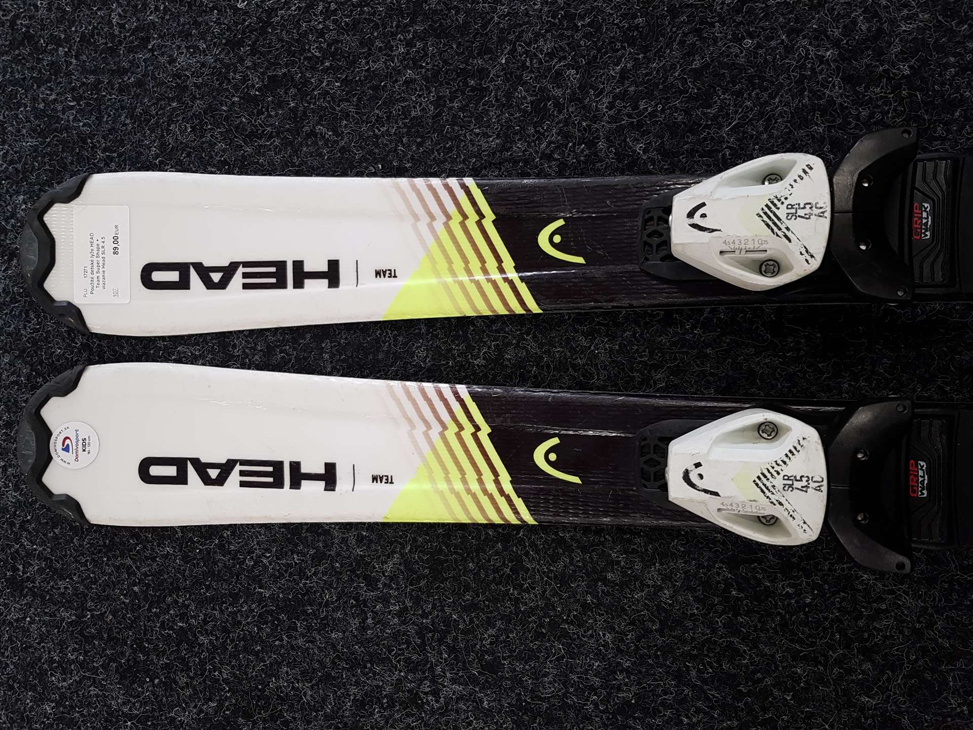 Sci usati per bambini HEAD Team Super Shape + attacchi Head SLR 4.5