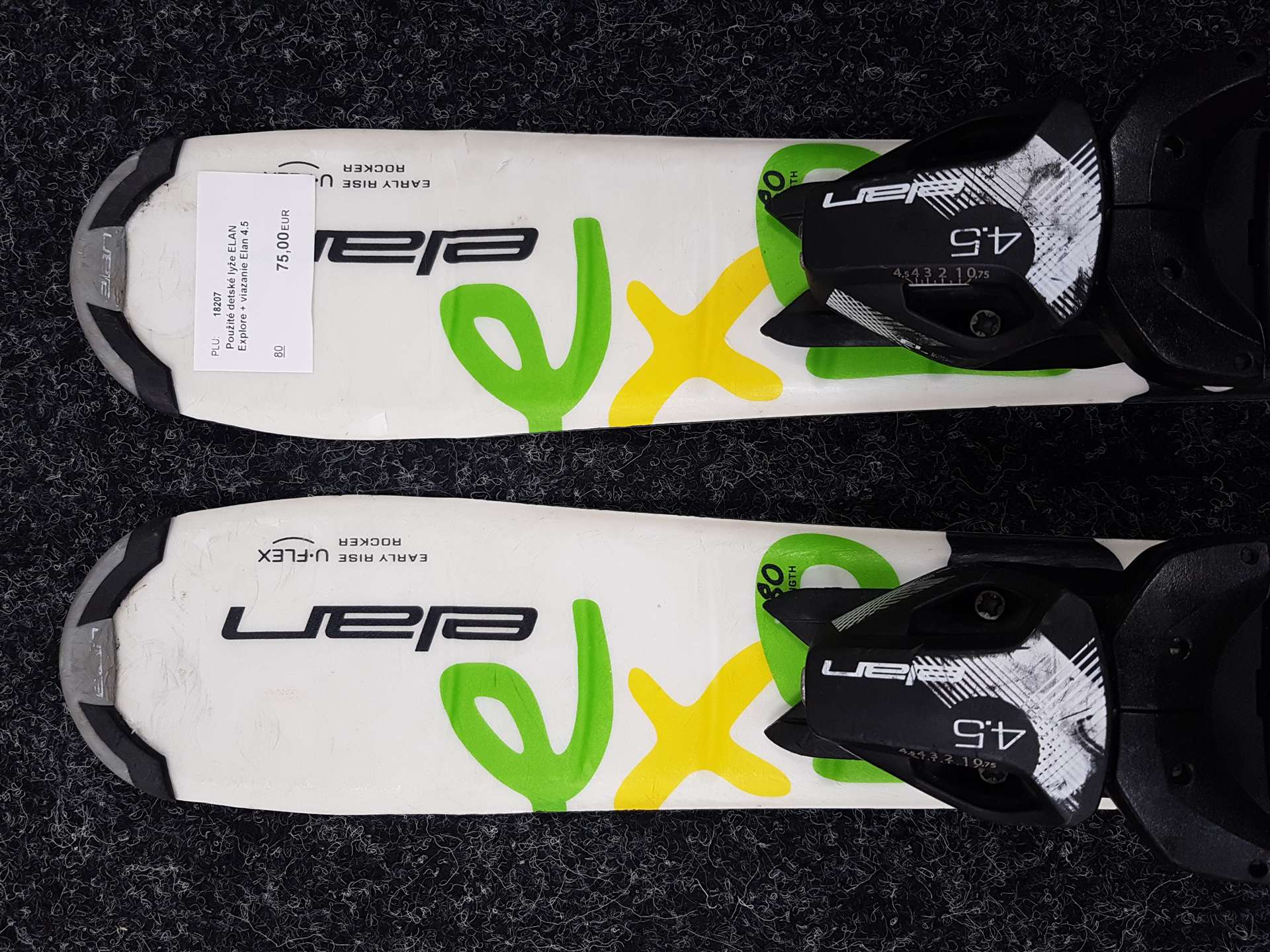 Gebrauchte Kinderski ELAN Explore + Bindungen Elan 4.5