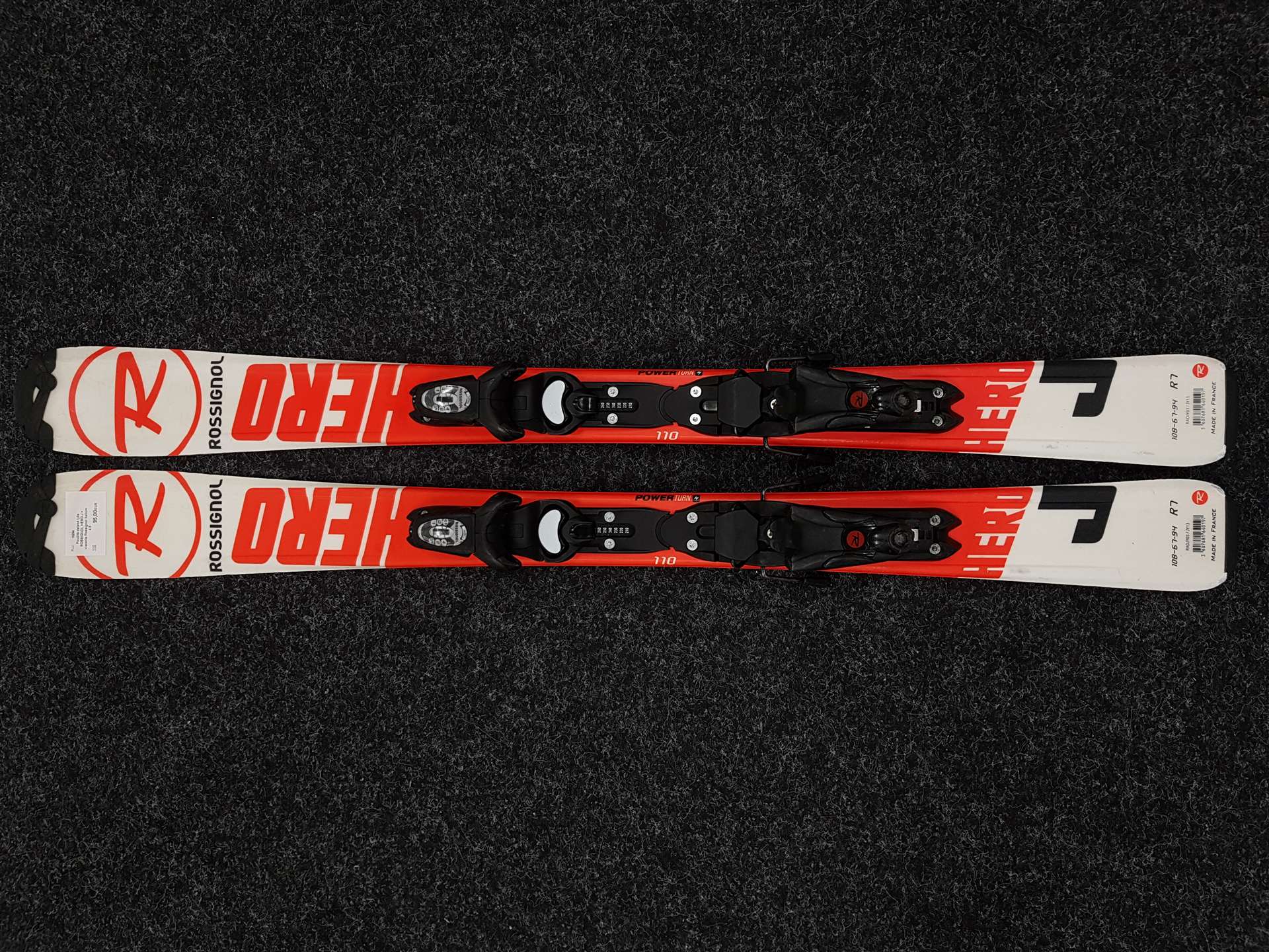 Sci da sci usati per bambini ROSSIGNOL HERO J + attacchi Rossignol Xelium 4.5