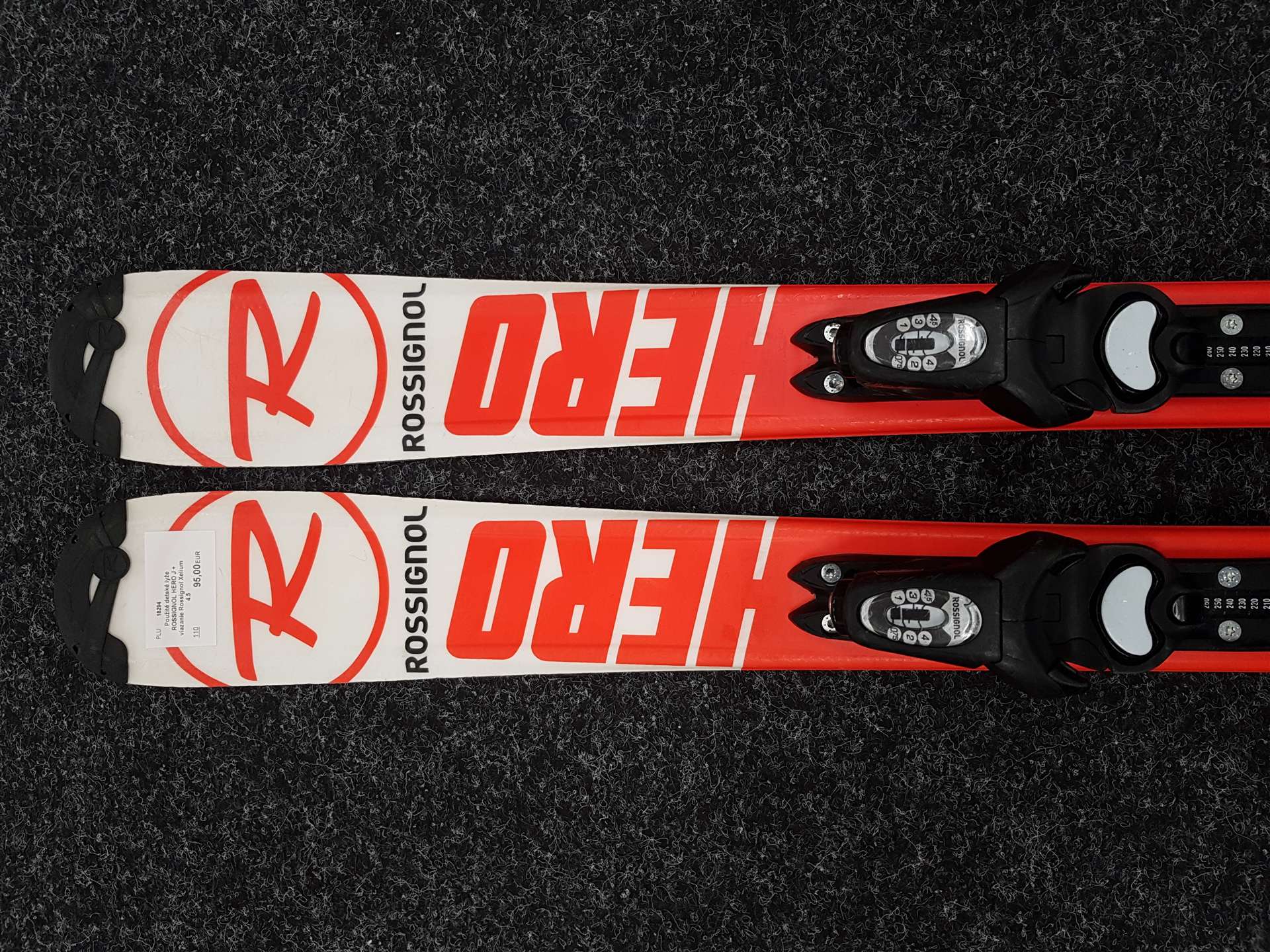 Sci da sci usati per bambini ROSSIGNOL HERO J + attacchi Rossignol Xelium 4.5