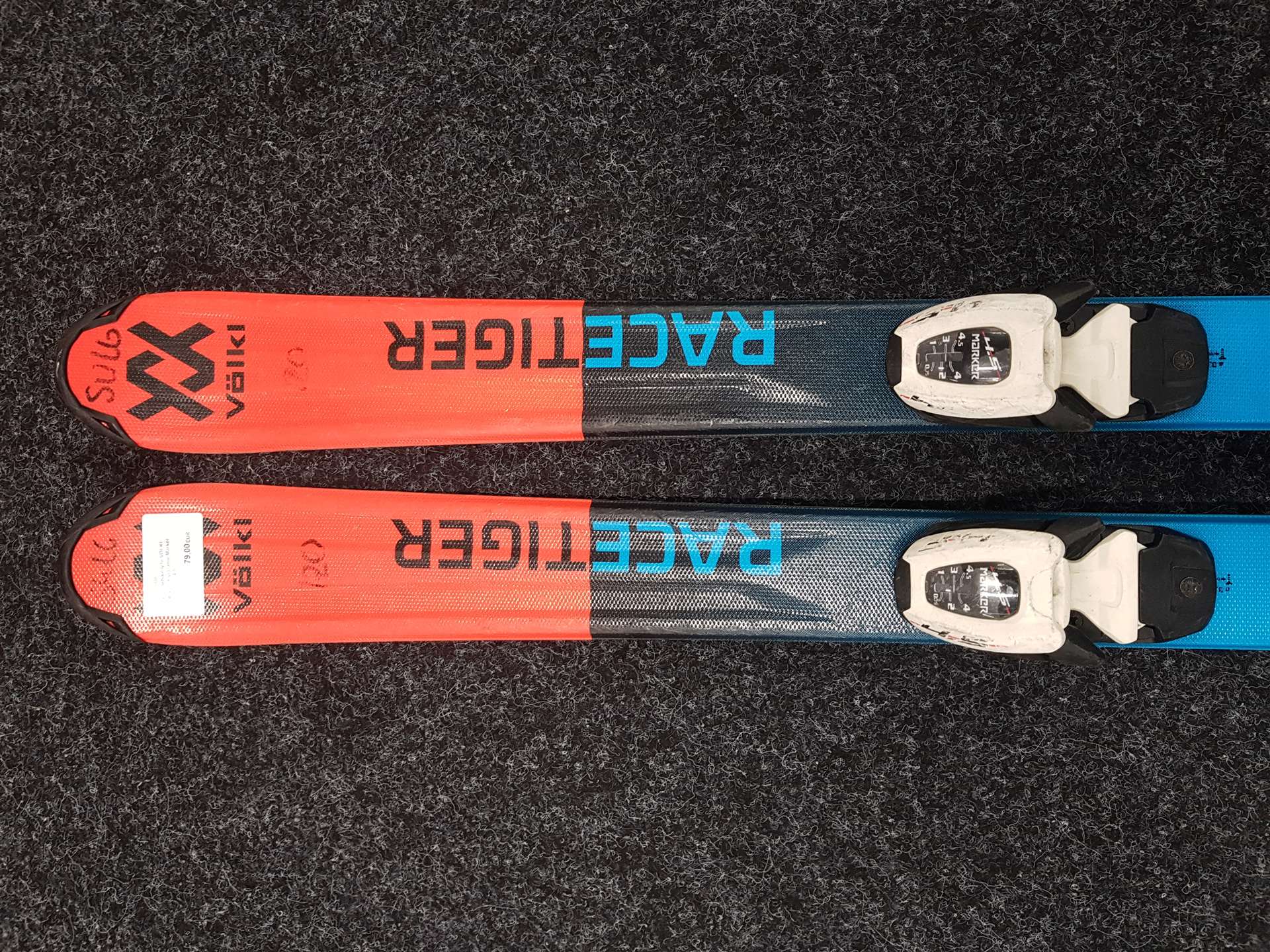 Sci da sci usati per bambini VOLKL Racetiger + attacchi Marker 4.5
