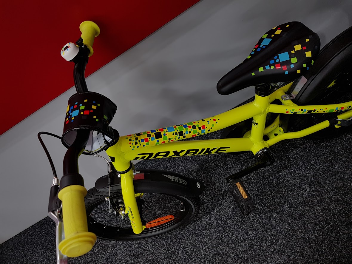 Jazdený detský bicykel Maxbike 16" žltý