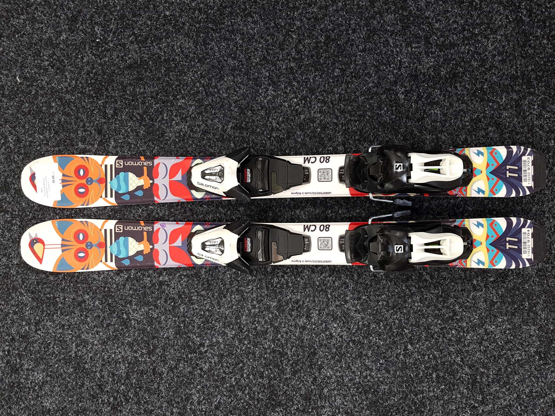 Használt gyermek síléc SALOMON T1 + kötés Salomon 5