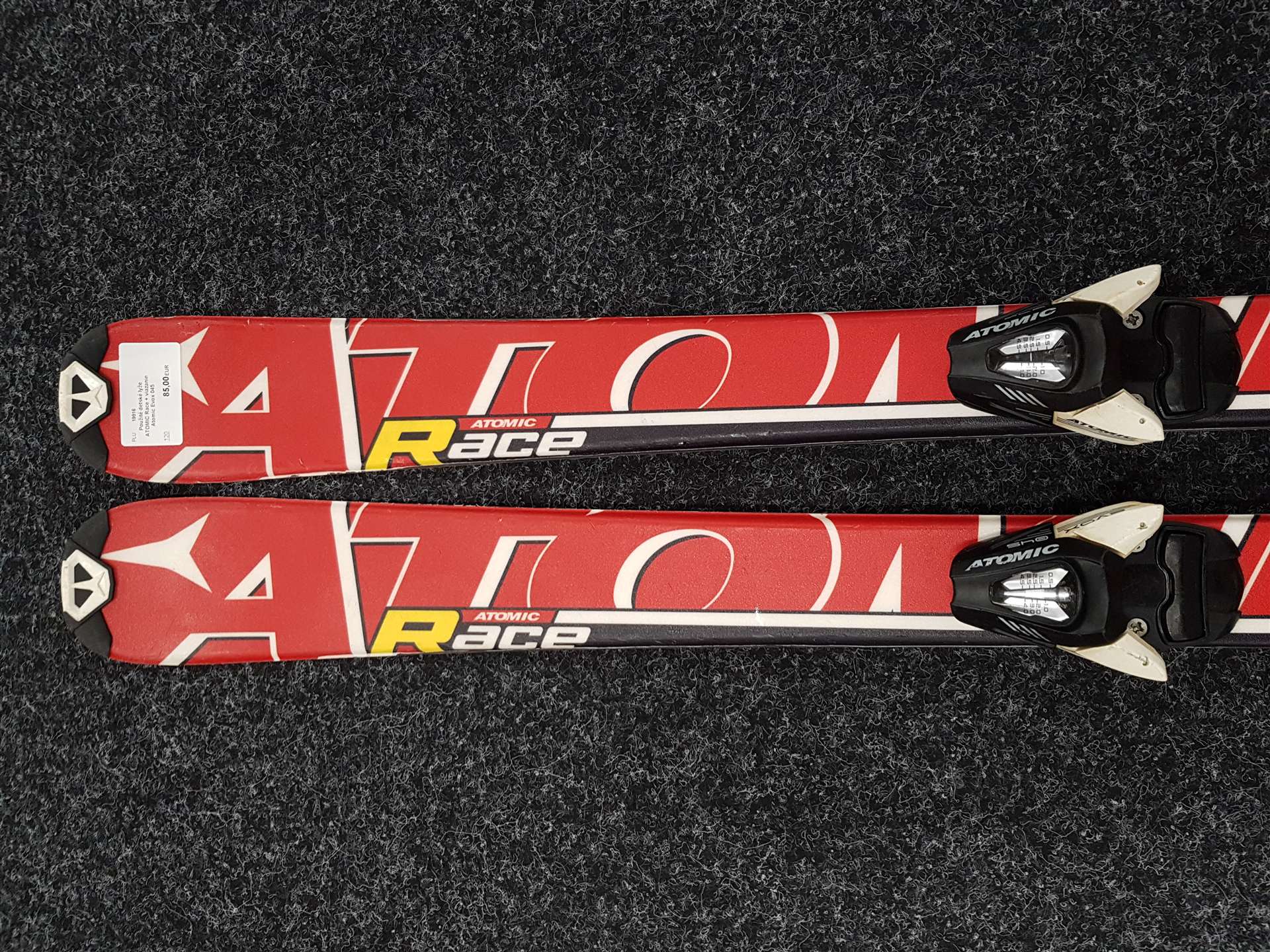 Použité detské lyže ATOMIC Race + viazanie Atomic Evox 045