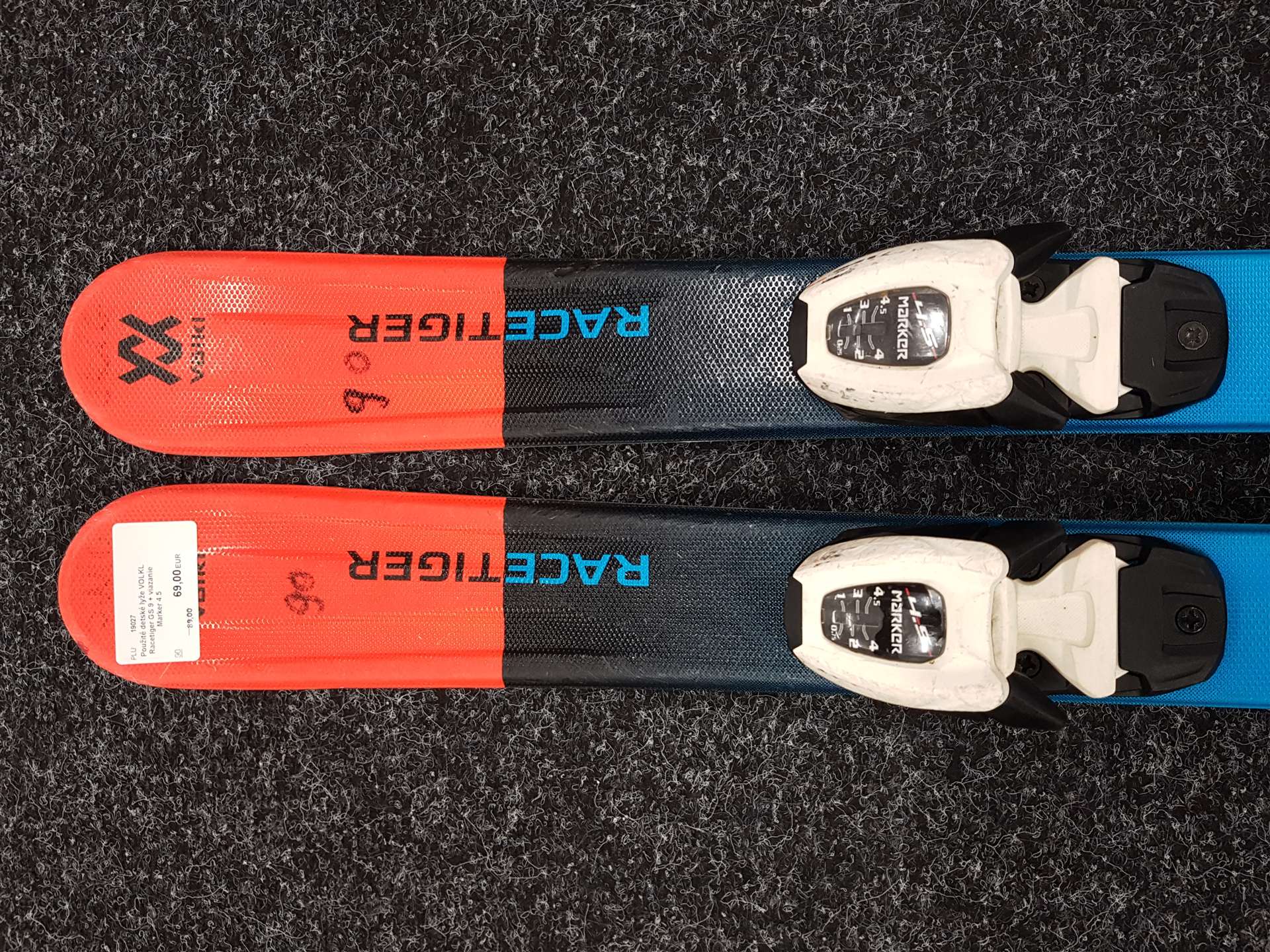 Używane narty dziecięce VOLKL Racetiger GS 9 + wiązania Marker 4.5