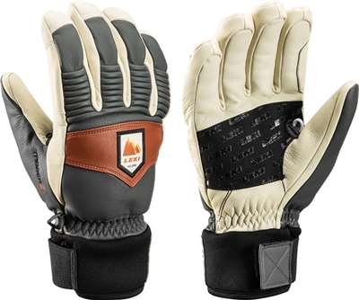 Gants de ski Leki Patrol 3D, graphite-blanc cassé-marron 