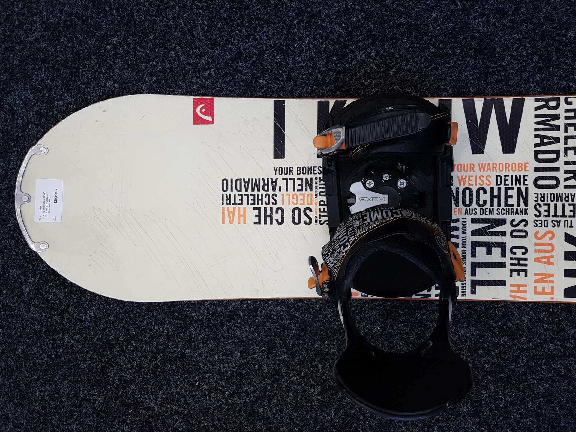 Použitý snowboard HEAD Knochen 63 + vázání Head velikost L