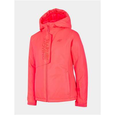 Dívčí lyžařská bunda 4F JKUDN001 Red neon