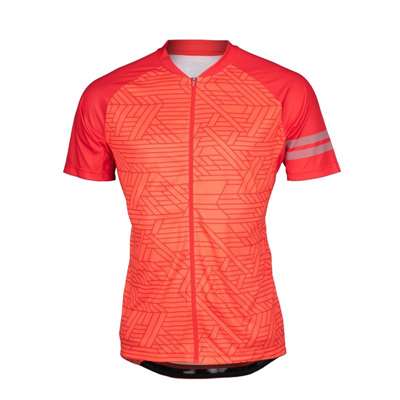 Herren-Radsport-T-Shirt, bequemer durchgehender Reißverschluss MATHIAS rot