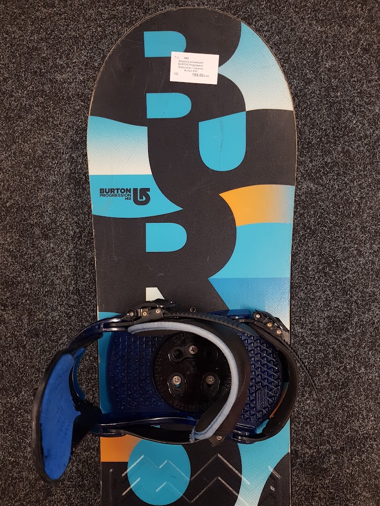 Bazarový snowboard BURTON Progression Black-blue + vázání Burton S/M