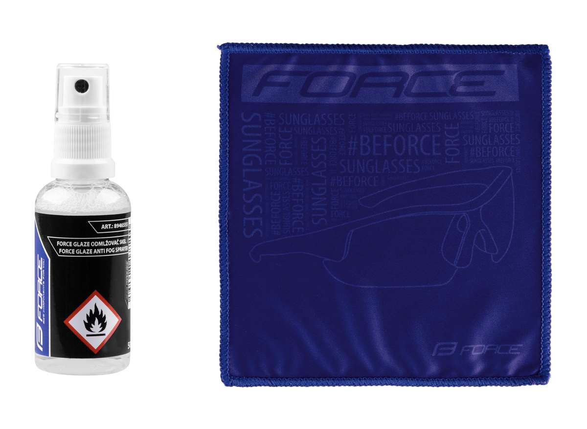 Odhmlievač skliek okuliarov Force 50ml+handrička