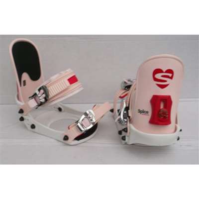 Fixations de snowboard Spice junior rose coeur