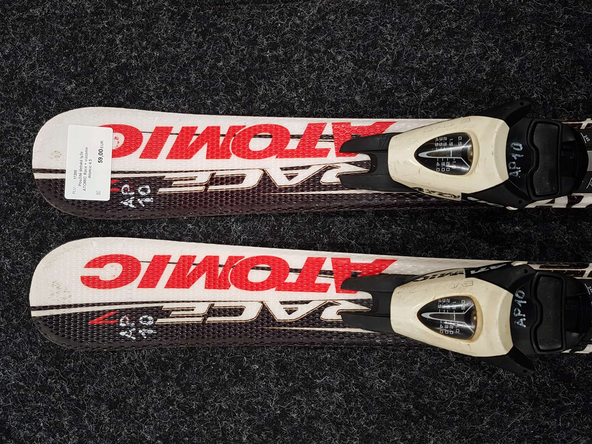 Gebrauchte Kinderski ATOMIC Race + Bindungen Atomic 4.5